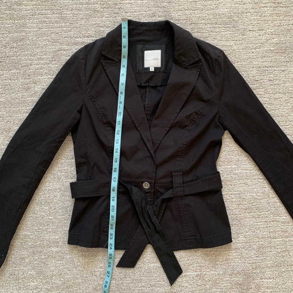 U2 Black Single Button Fitted Classic Belted Blaz… - image 11